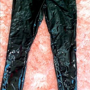 Pleather straight leg pants